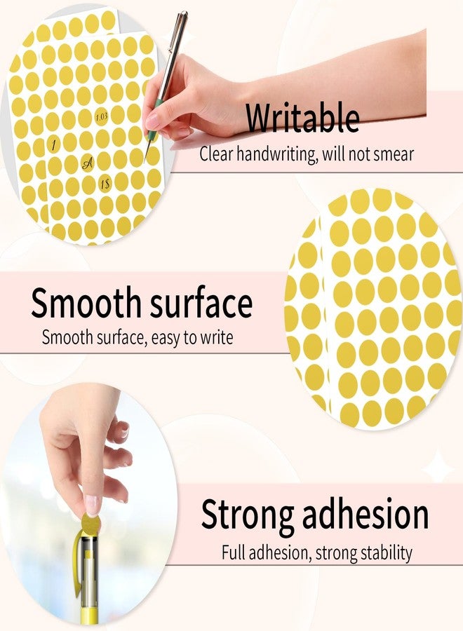 starboling Dot Stickers - 1/2 Inch Gold Circle Labels, 1400pcs Writable Color Coding, Round Labeling for Office, Classroom, Garage Sale - Image 3